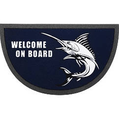Килимок ворсовий вхідний "Welcome On Board" напівкруглий марлін 40х68 см Osculati