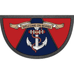 Килимок ворсовий вхідний "Welcome On Board" напівкруглий якір 40х68 см Osculati