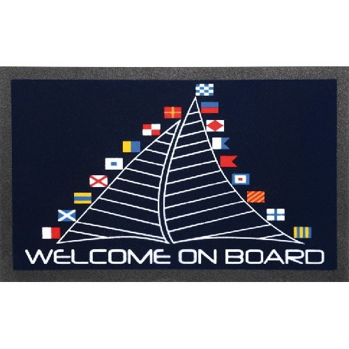 Килимок ворсовий вхідний "Welcome On Board" прапори 50х80 см Osculati