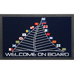 Килимок ворсовий вхідний "Welcome On Board" прапори 50х80 см Osculati