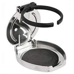 Складний підстаканник для яхти Osculati регульований з нержавіючої сталі для стаканів і банок настінний монтаж 107x91x14 мм