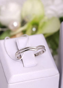 Срібне родоване кільце на фалангу.