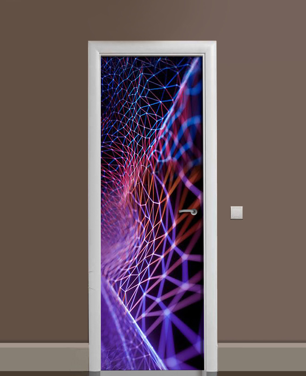 Декоративная Наклейка на Двери Цифровая Паутина ПВХ Пленка с Ламинацией ...