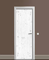Декор двери Наклейка виниловая Шлифованная доска Белое дерево ПВХ пленка с ламинацией 65х200 см Текстуры Серый