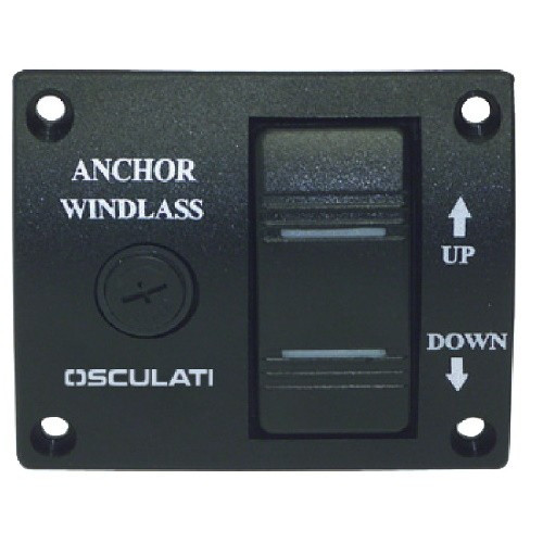 Пульт керування якорною лебідкою клавішний Osculati водонепроникний з реле та індикаторами 75x62 мм, фото 1