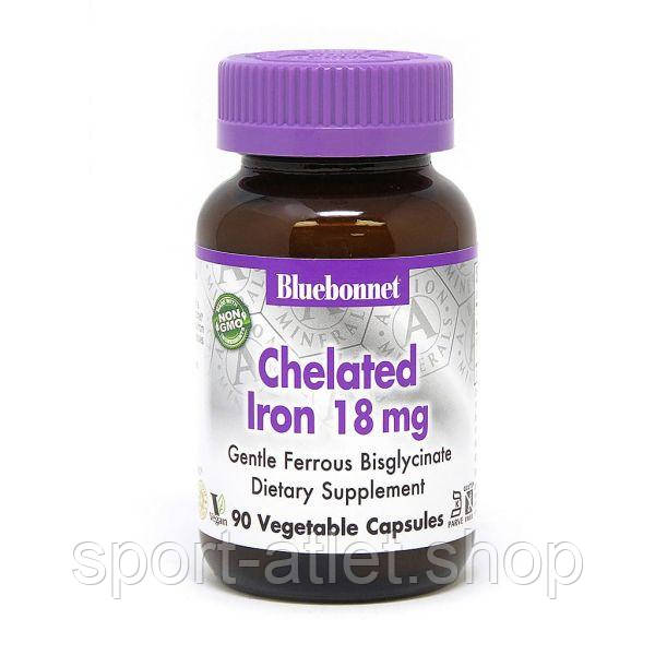 Вітаміни та мінерали Bluebonnet Nutrition Albion Chelated Iron 18 mg, 90 вегакапсул