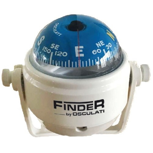 Компас на катер яхту Finder Osculati 50 мм на кронштейні з кутом 15° білий світлодіодне підсвічування ABS пластик, фото 1
