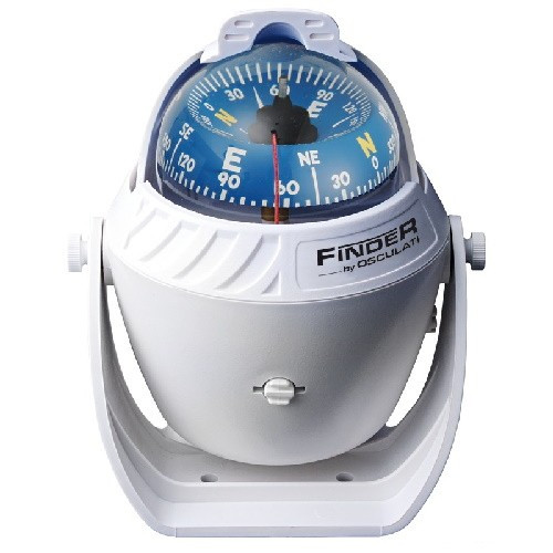 Компас на катер яхту Finder Osculati 67 мм 30° білий з кронштейном LED підсвітка і карданний шарнір, фото 1