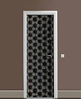 Виниловая наклейка на дверь Кожанная обивка под кожу ПВХ пленка с ламинацией 65х200 см Текстуры Черный