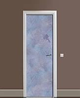 Декоративная наклейка на двери Винтажный голубой бетон ПВХ пленка с ламинацией 65х200 см Текстуры Серый
