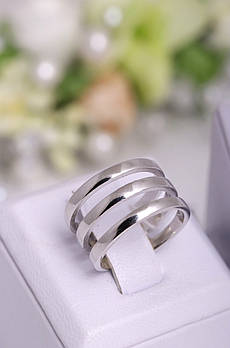 Срібне родоване кільце на фалангу.