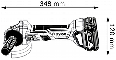 Акумуляторна безщіткова кутова шліфмашина Bosch GWS 180-LI (18В, 4аг), фото 2