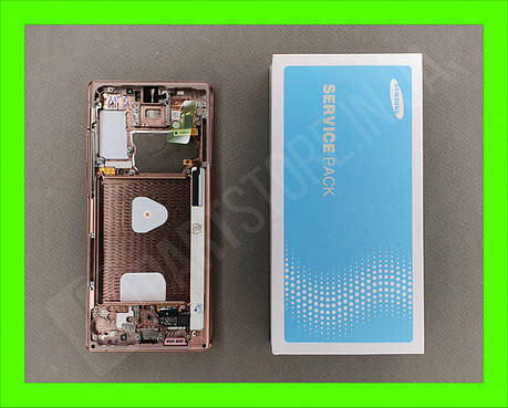 Дисплей Samsung N980 Bronze Note 20 (GH82-23733B) сервісний оригінал у складі з рамкою, фото 2