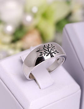 Срібне родоване кільце, "Дерево".
