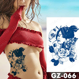Juice (Пігментаційні). Флеш Тату. 18*11 См. Тимчасова, Перевідна. Дівчата, Японський Стиль, Gz-066 (S)