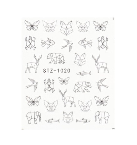 Водні слайдери на нігті з тваринами - розмір наклейки 6*5см, інструкція по застосуванню є в описі, фото 1