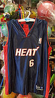 Форма баскетбольная размер XL длина футболки 66см NBA Heat сине-красный