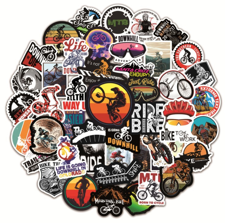 Набір вінілових наклейок стикер Гірський Кроскантрі Велосипед Стікербомбінг на автотелефон 100 шт.