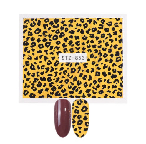 Стікери для нігтів леопардові - розмір наклейки 6*5см, інструкція по застосуванню є в описі, фото 1