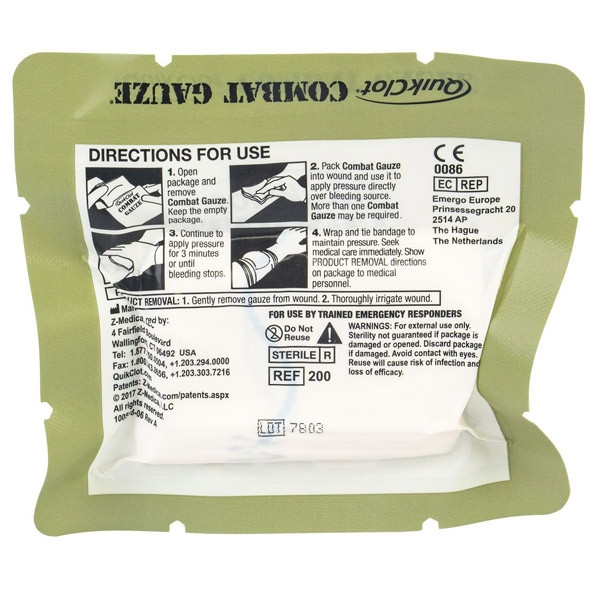 КРОВОСПИННИЙ QUIKCLOT COMBAT GAUZE Z-FOLD