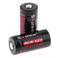 Акумулятор Soshine RCR123 3.0V 650 mAh (Комплект 2 шт.)