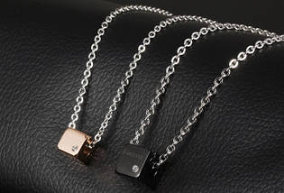 Підвіска, Кулон, ланцюжок на шию, унісекс, Чорний квадрат із титанової сталі 52 см, фото 3