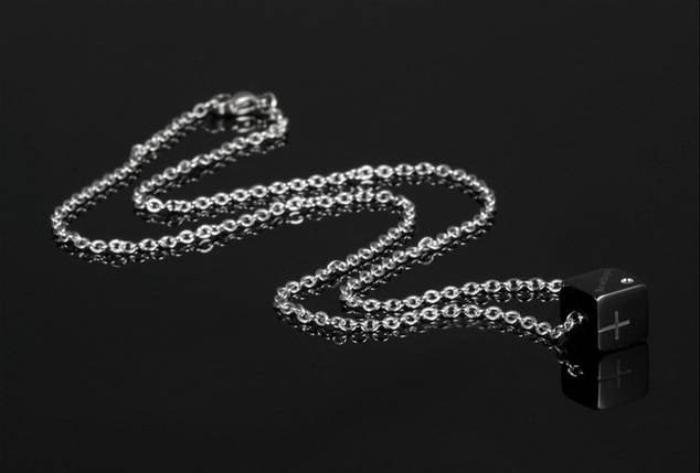 Підвіска, Кулон, ланцюжок на шию, унісекс, Чорний квадрат із титанової сталі 52 см, фото 1