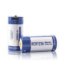Акумулятор Keeppower RCR123A 3V 860 mAh USB (пара)