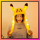 Світна шапка Pikachu toys soft toys with led з рухливими вушками (200), фото 2