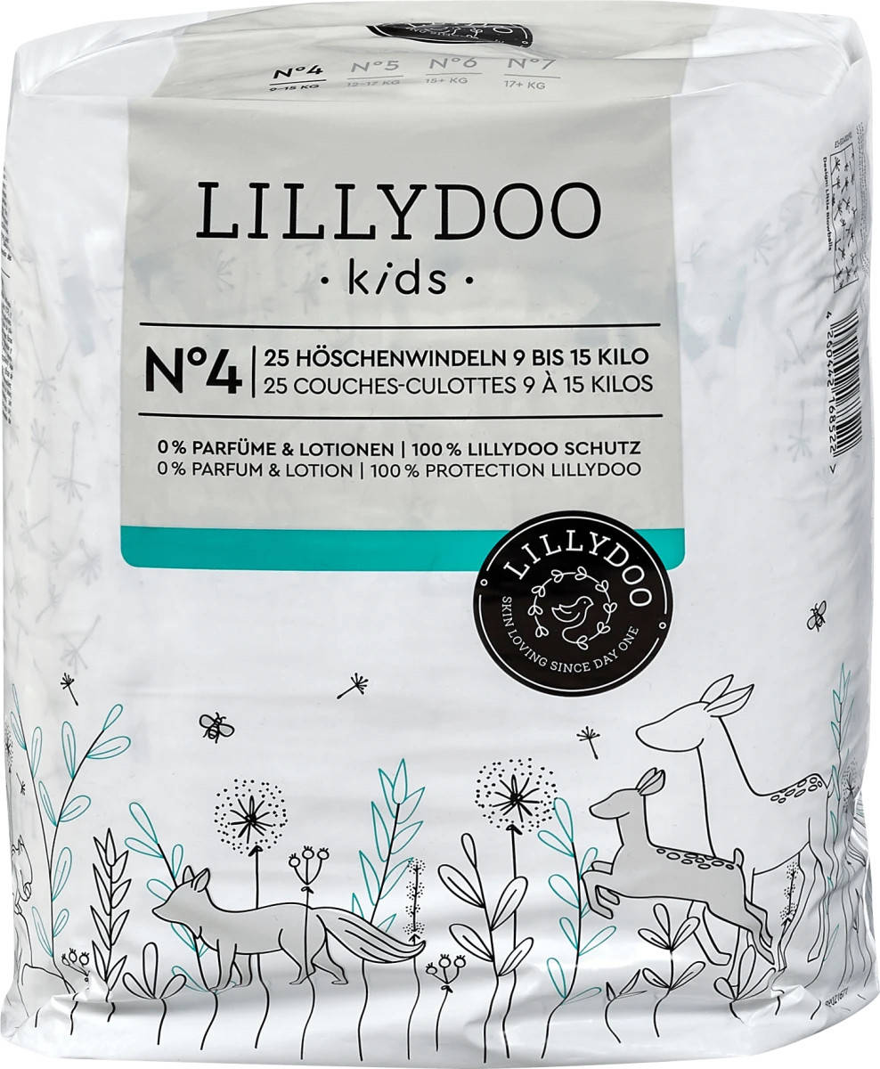 

Подгузники-трусики Lillydoo 4 (9-15кг) 25шт, Белый