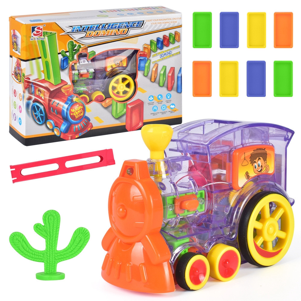 Набір іграшок-поїзд доміно, DOMINO Happy Truck sciries COLORS 100 деталей (48)