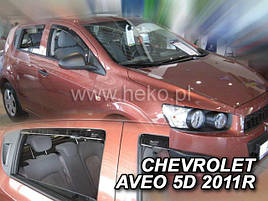 Дефлектори вікон (вітровики) CHEVROLET AVEO sedan - 4d 2007+ (HEKO)
