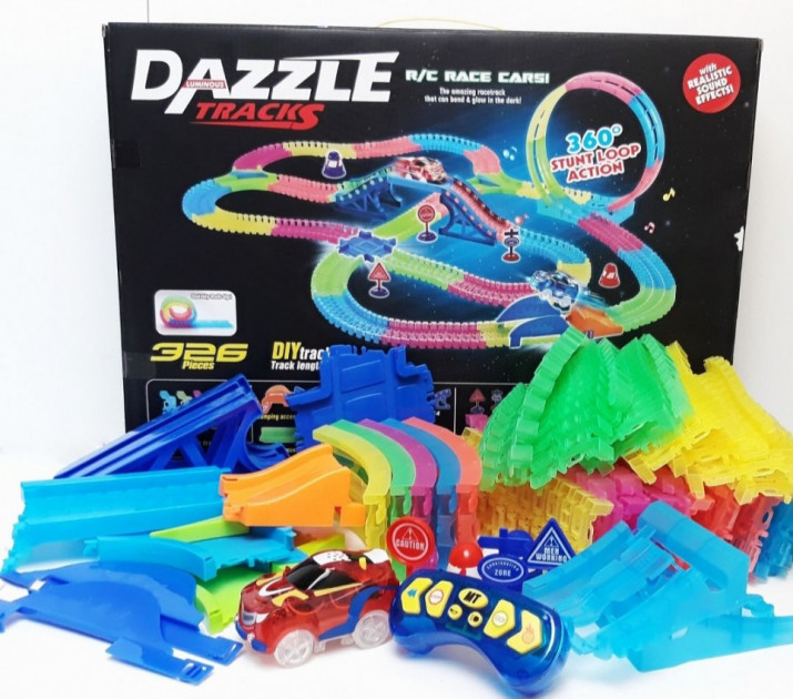 Дитяча перегонова траса трек DAZZLE TRACKS на 326 деталей 655 см (DM3022)