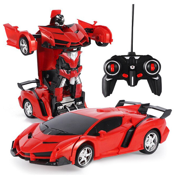Машинка Трансформер Lamborghini Robot Car Size 18 — Червона