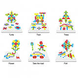 Дитячий 3D конструктор Puzzle Peg 4 в 1 із шурупокрутом і електровикруткою 224 деталі + бокс мозайка для, фото 5