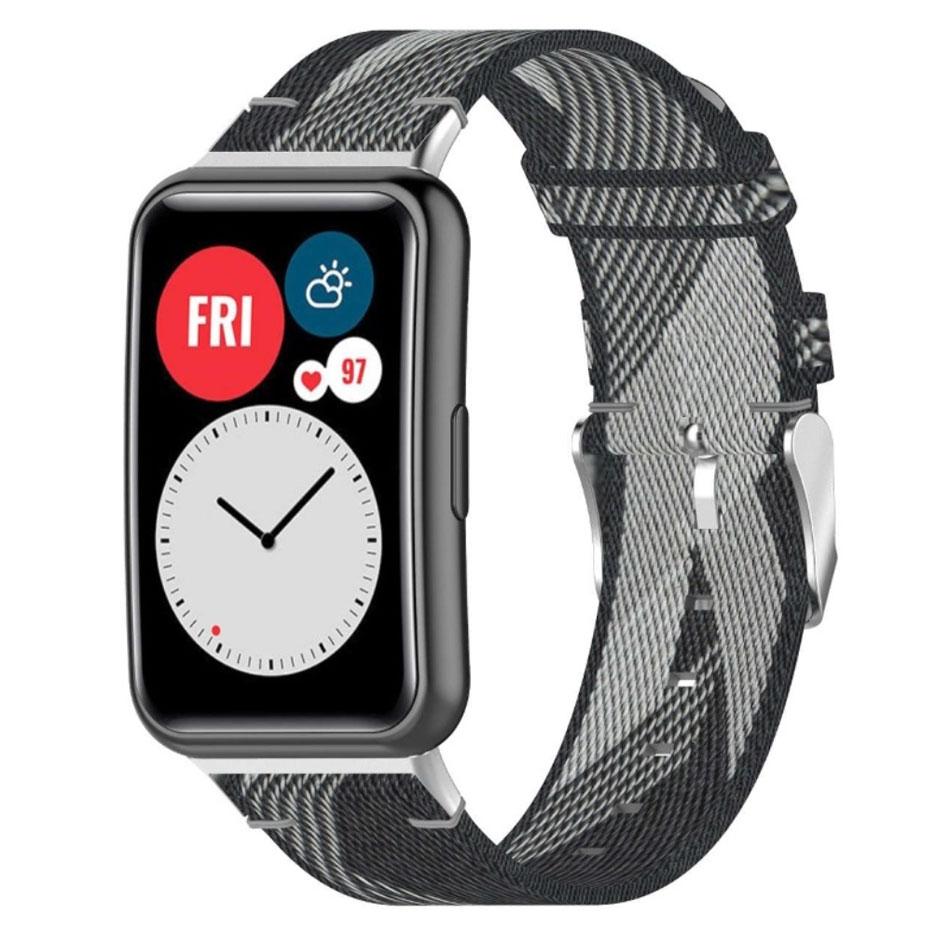 Нейлоновий ремінець Primolux для смарт-годинника Huawei Watch Fit (TIA-B09) - Grey&White