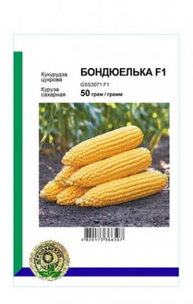 Насіння кукурудзи Бондюелька F1, 50 г — рання цукрова кукурудза, суперсолодка, фото 2
