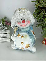 Скарбничка Сніговик в шарфі і шапочці 28 см