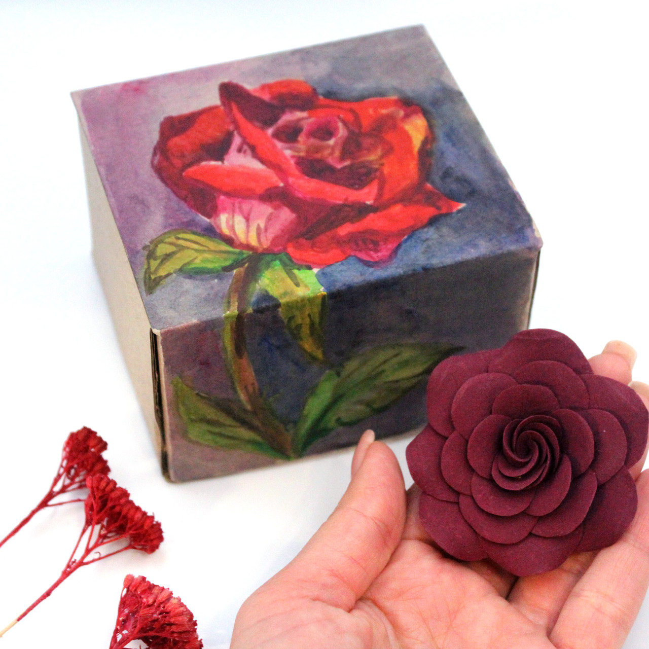 "Троянда марсала" авторська шпилька квітка. Гарний подарунок дівчині