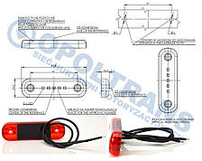 Габарит LED червоний 83.8-24.2 W97.2 712 12-24V