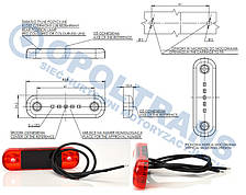 Габарит світлодіодний задній LED червоний 83.8-24.2