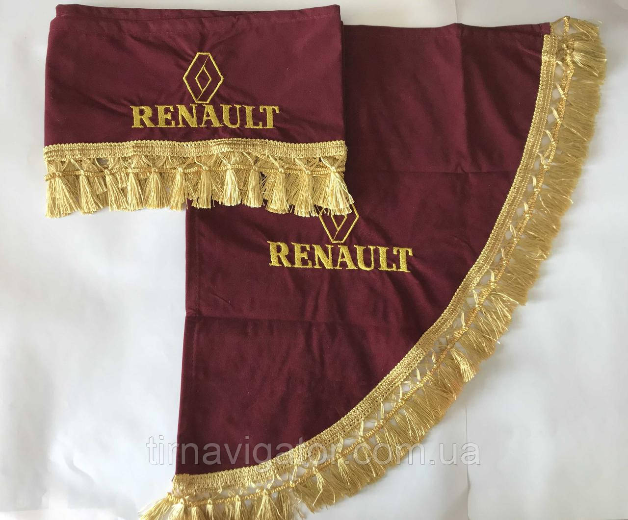 Шторка RENAULT бордова з уголками