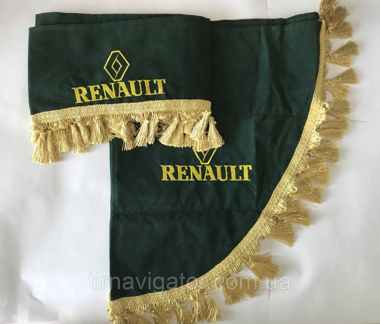 Шторка на лобове скло з куточками RENAULT зелена