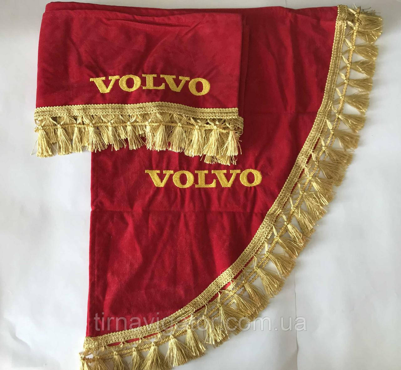 Шторка на лобове скло з куточками VOLVO червона