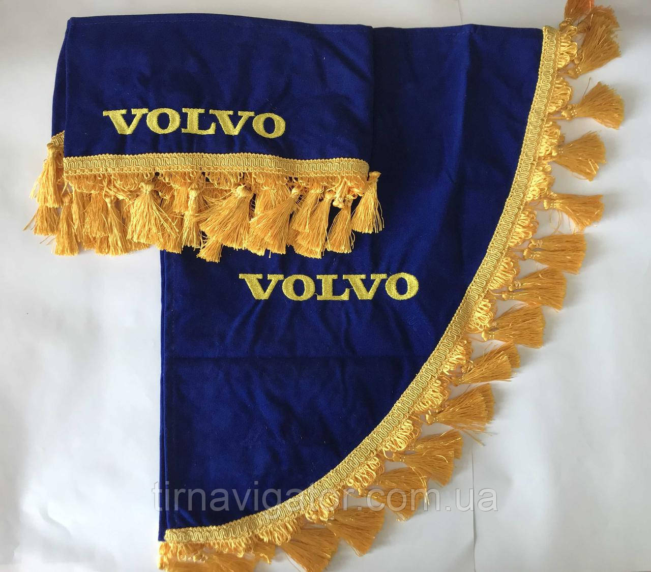 Шторка на лобове скло з куточками VOLVO синя
