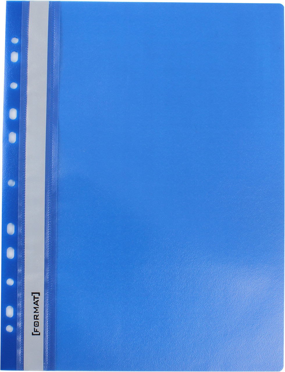 Папка-швидкозш. "Economix Light" №F38504-02 A4 з прозор.верхом,з перфор.,апельс.,син.(10), фото 1