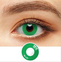 Линзы для глаз, однотонные + контейнер для линз в подарок зеленый