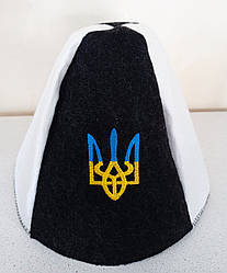 Патріотичний ковпак в сауну "Тризуб"