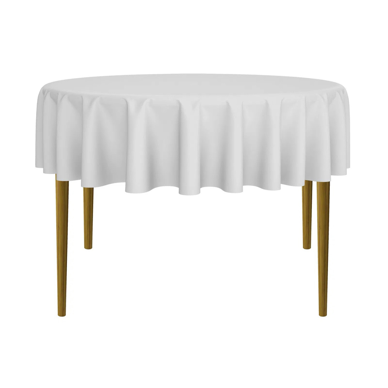 Скатертина на стіл тканинна кругла габардинова світло сіра Atteks 145 см - 1413