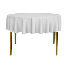 Скатертина на стіл тканинна кругла габардинова світло сіра Atteks 145 см - 1413